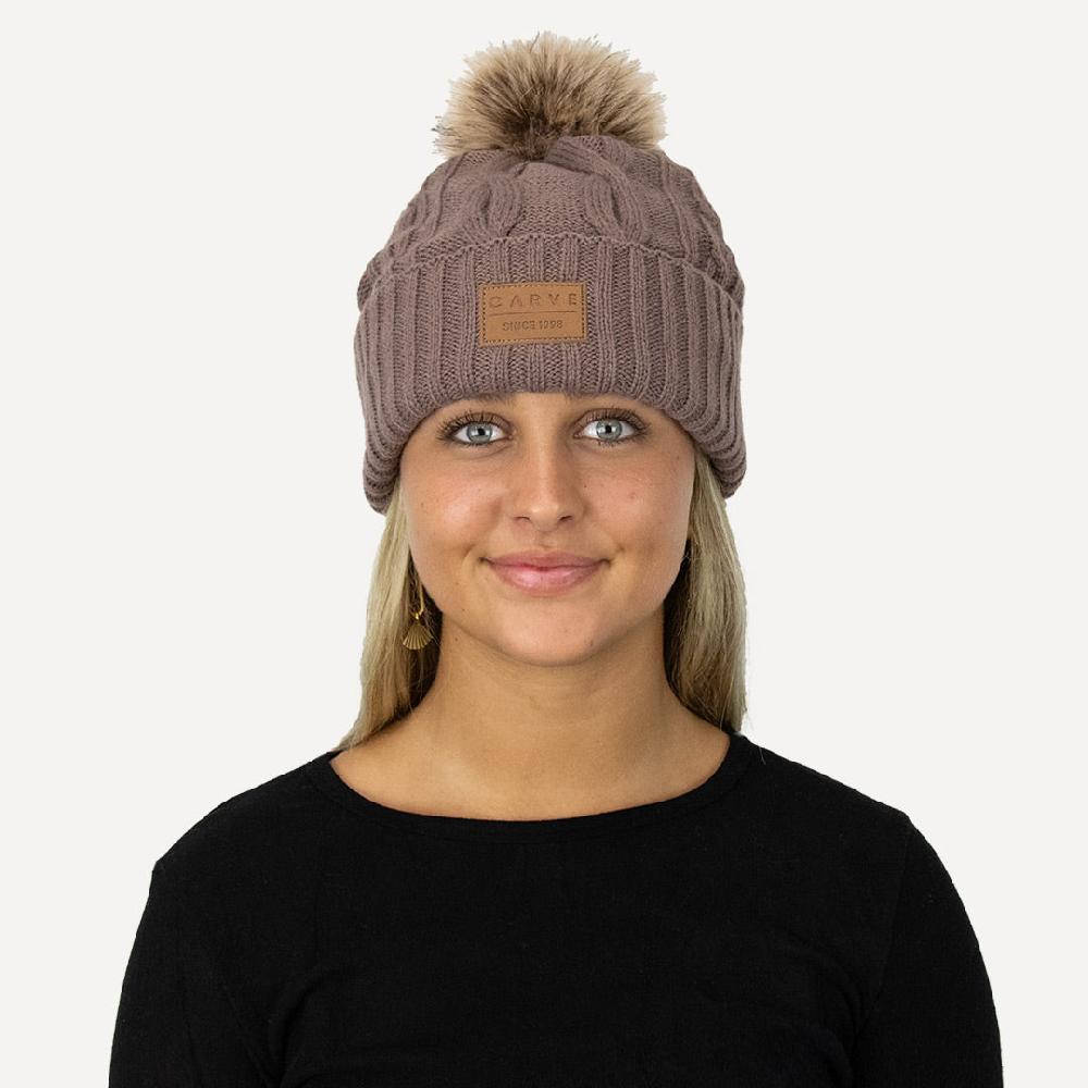 carve Whistler Beanie Cable Knit with Pom Pom