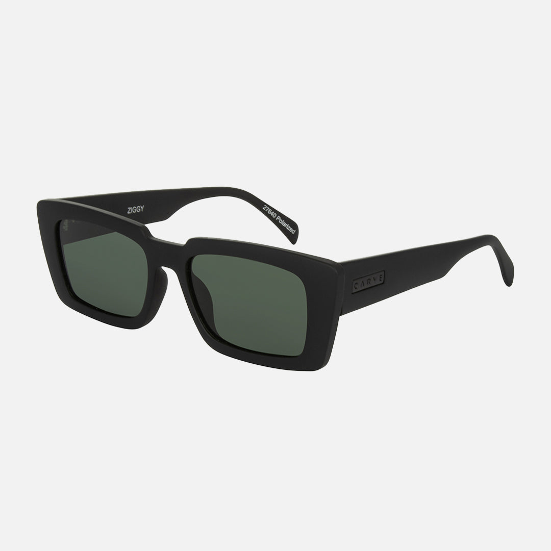 Carve Ziggy Matt Black Frame Green Polarized Lens