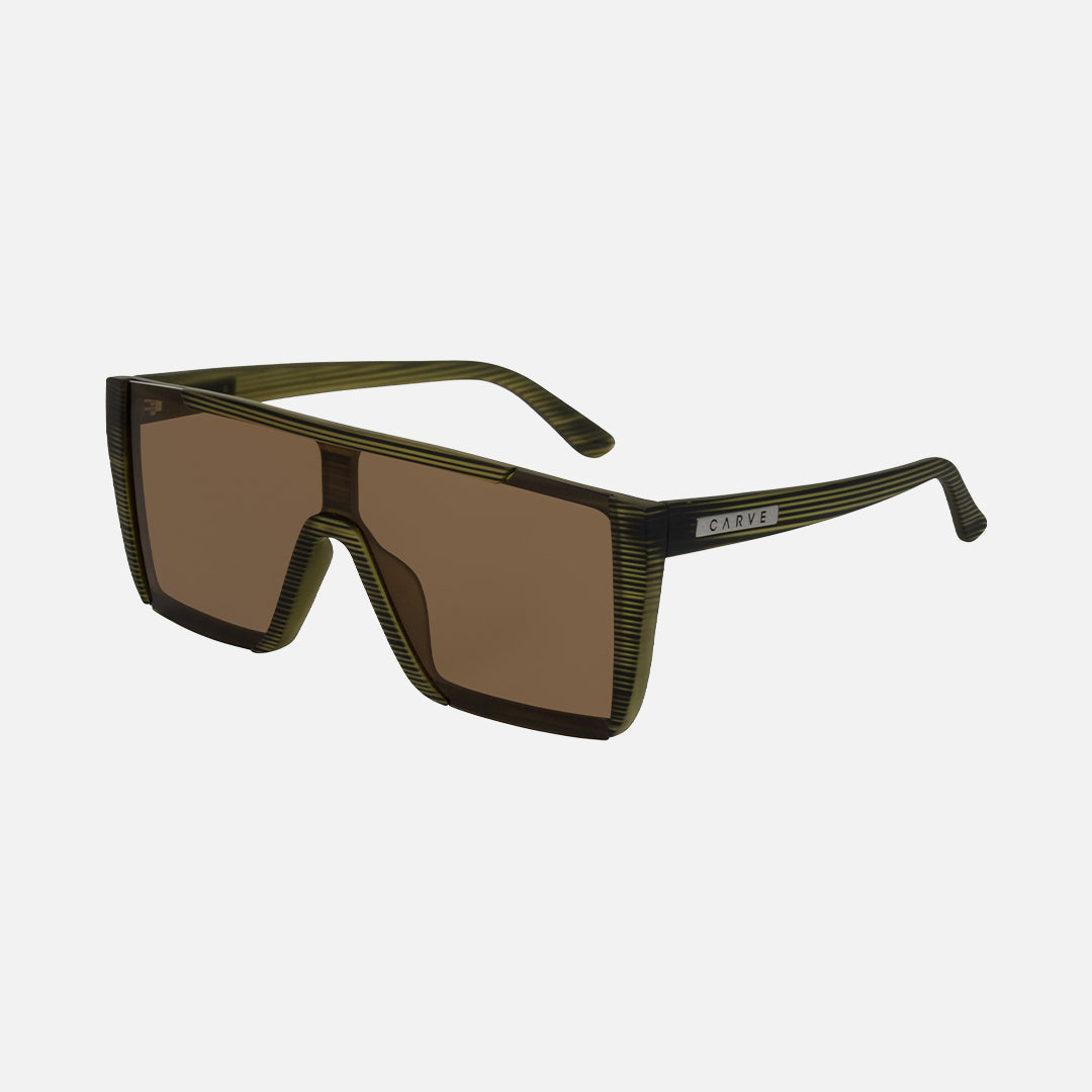 Carve Equinox Matte Translucent Olive Streak Frame Brown Polarized Lens