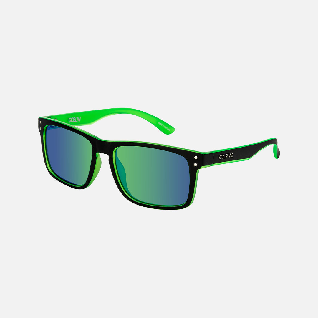 Carve Goblin Polarized Iridium Matt Black / Green Frame Sunglasses
