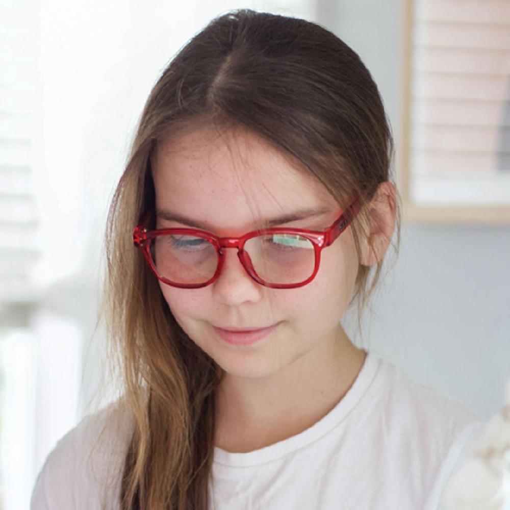 Carve Havana Jr Blue Light Gloss Crystal Red Frame Glasses