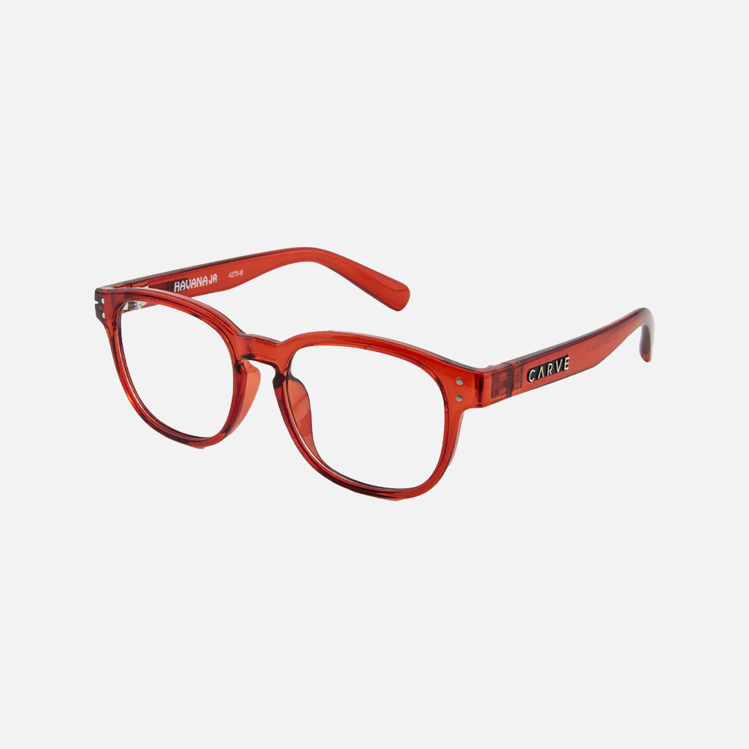 Carve Havana Jr Blue Light Gloss Crystal Red Frame Glasses