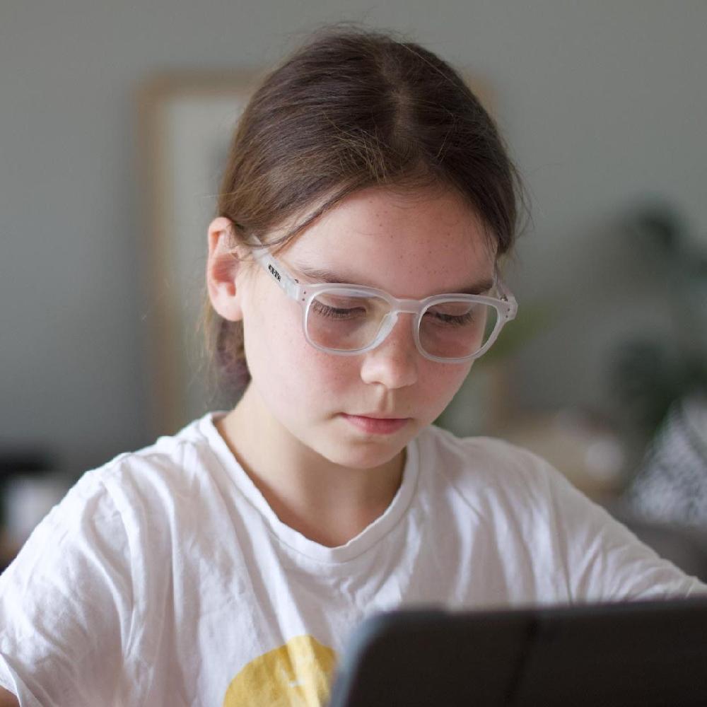 Carve Havana Jr Blue Light Matt Translucent Clear Frame Glasses