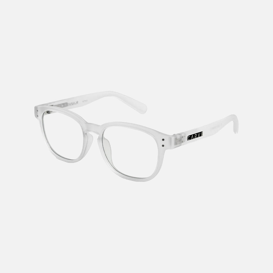 Carve Havana Jr Blue Light Matt Translucent Clear Frame Glasses