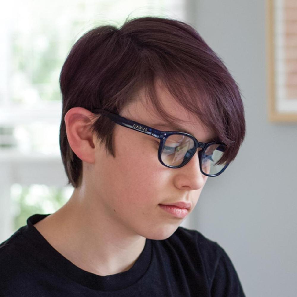 Carve Havana Jr Blue Light Matt Translucent Navy Frame Glasses