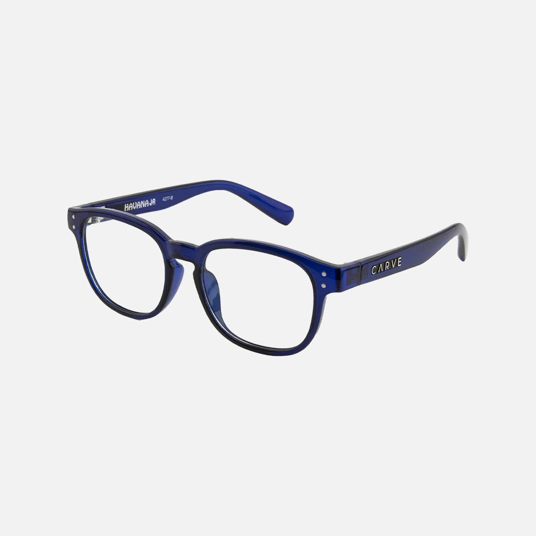 Carve Havana Jr Blue Light Matt Translucent Navy Frame Glasses