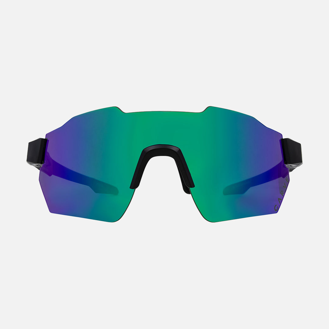 carve Level Up Matt Black Frame Green Internal Lens with Green Purple Iridium Outer Lens Coating