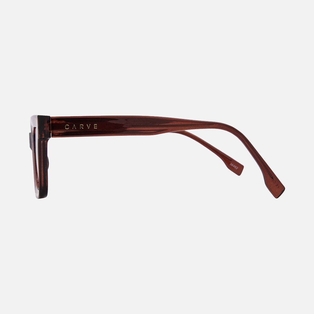 Carve Manhattan Gloss Crystal Pecan Frame With Brown Gradient Lens