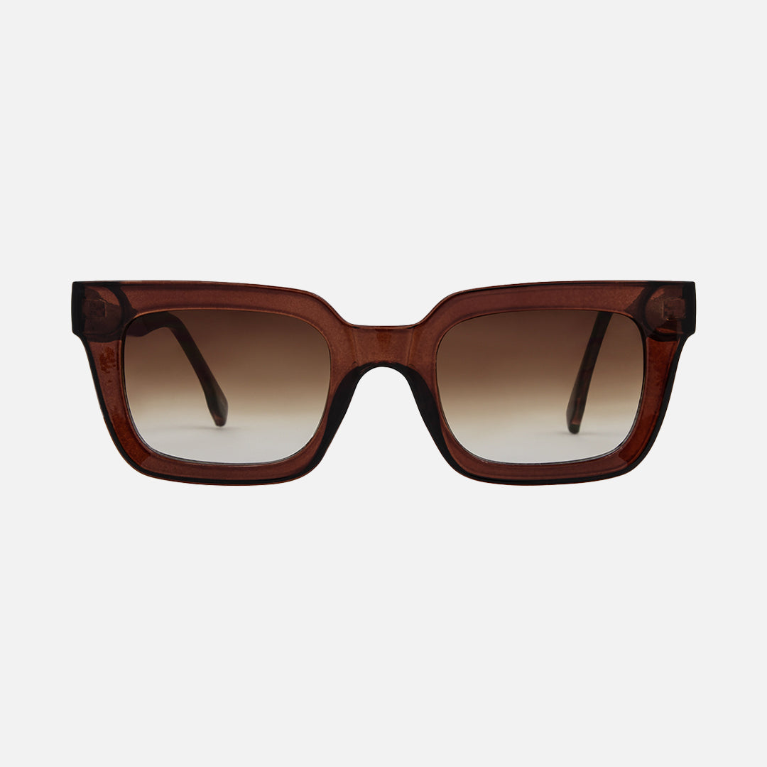 carve Manhattan Gloss Crystal Pecan Frame with Brown Gradient Lens