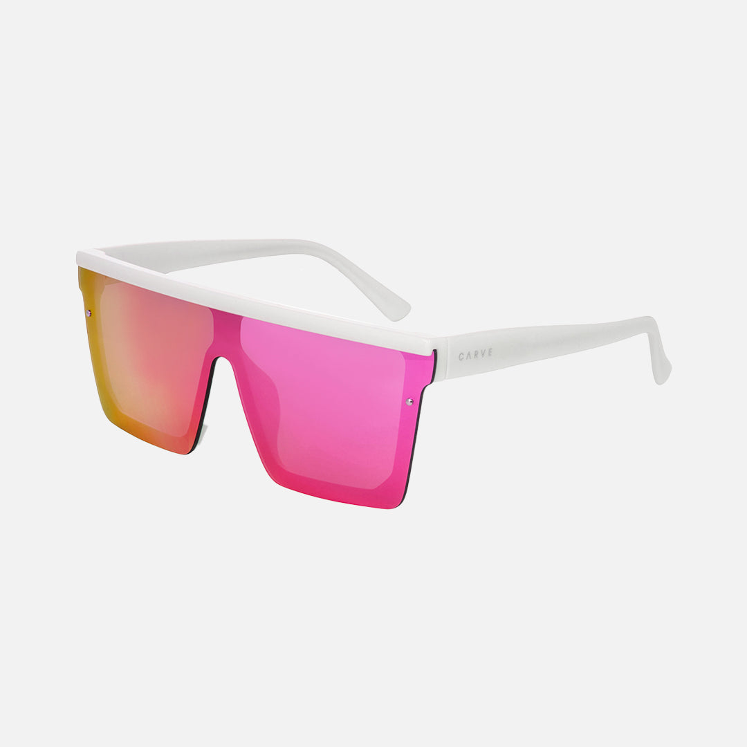 Carve Muse Gloss White Frame Hot Pink Orange Lens W/Pink Iridium