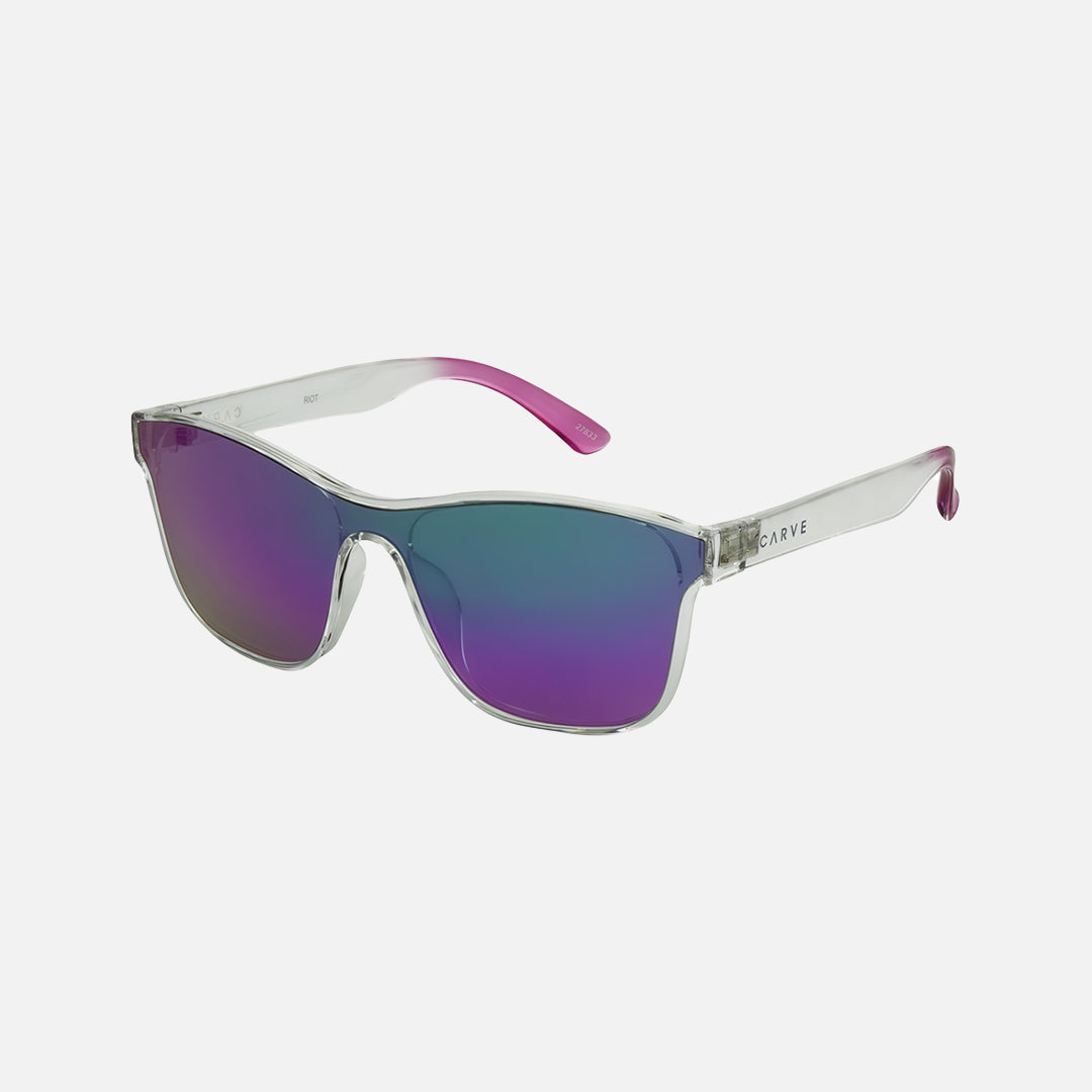 Carve Riot Crystal Clear Frame With Grey And Aqua Purple Iridium Lens