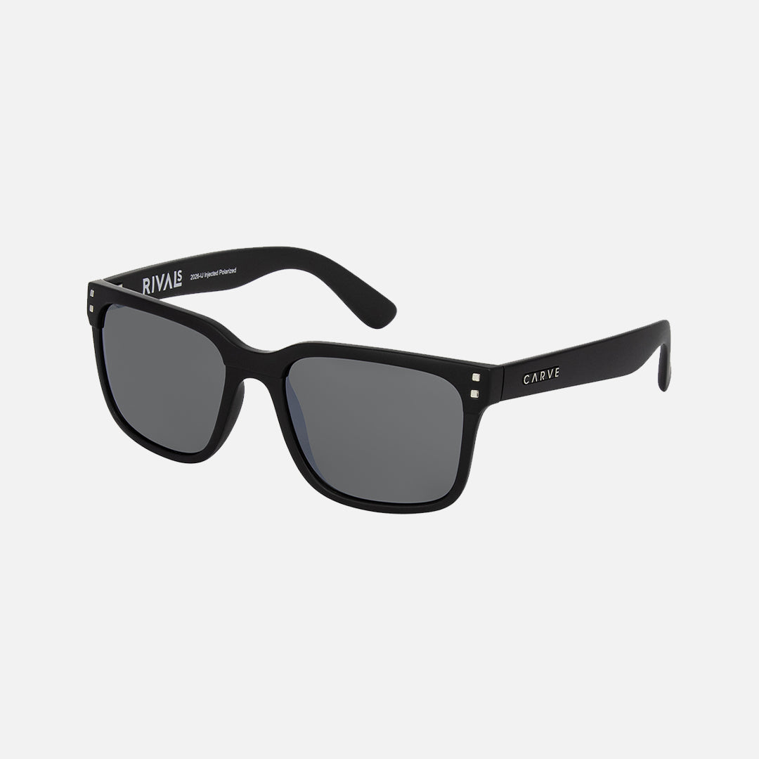 Carve Rivals Matt Black Frame Grey Injected Polarized Lens With Silver Iridium