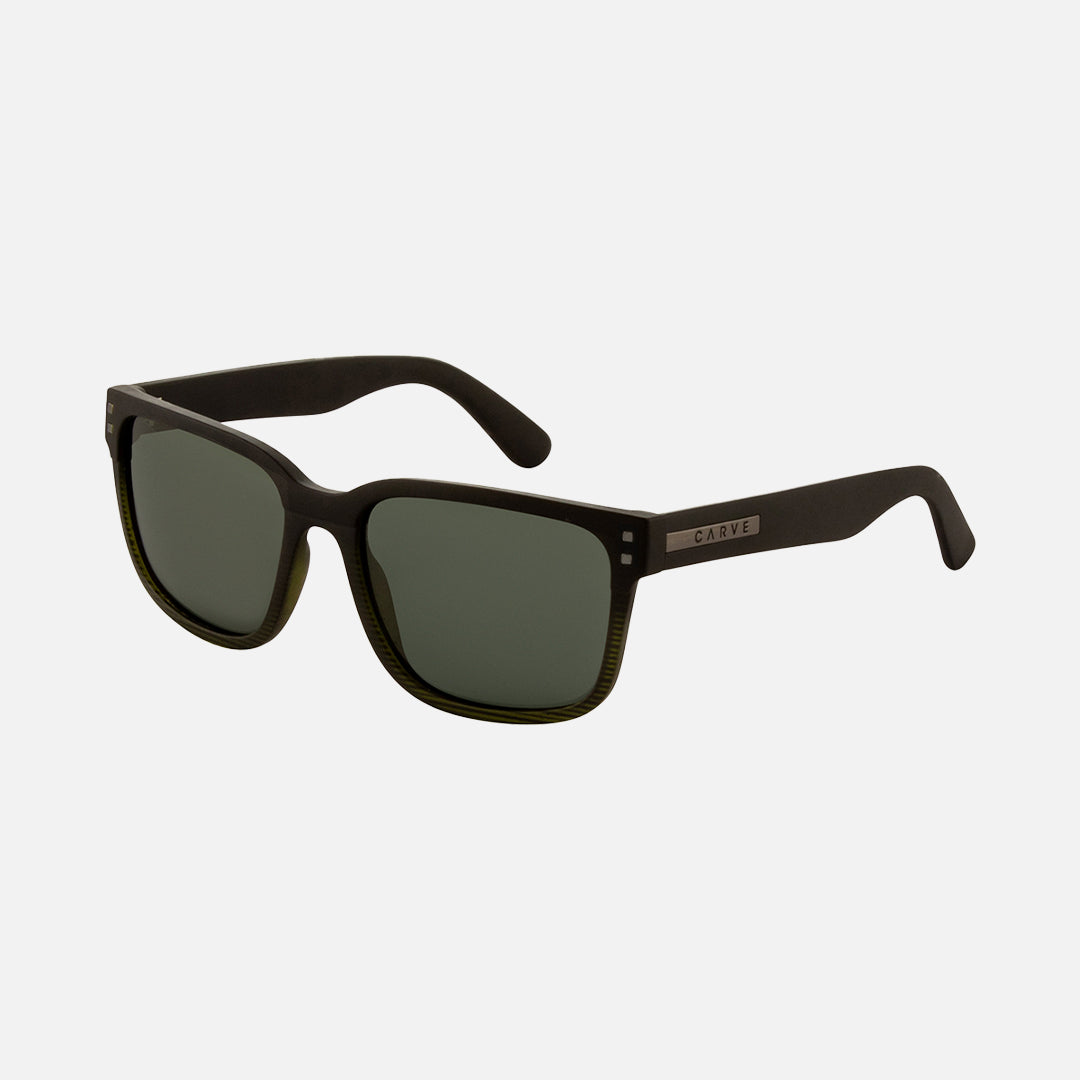 Carve Rivals XL Matt Black To Olive Streak Frame With Green Polarized Lens