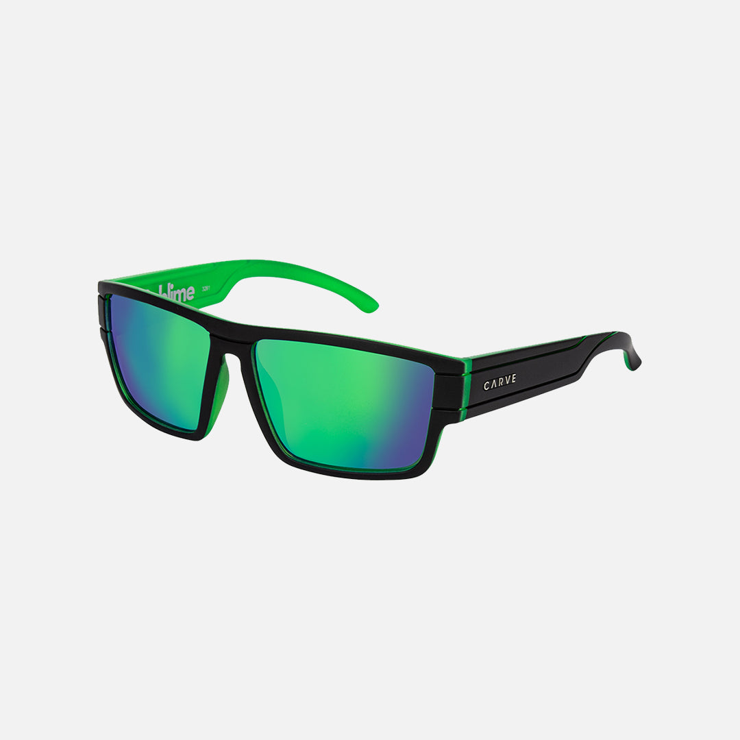 Carve Sublime Green Iridium / Matt Black Frame Sunglasses