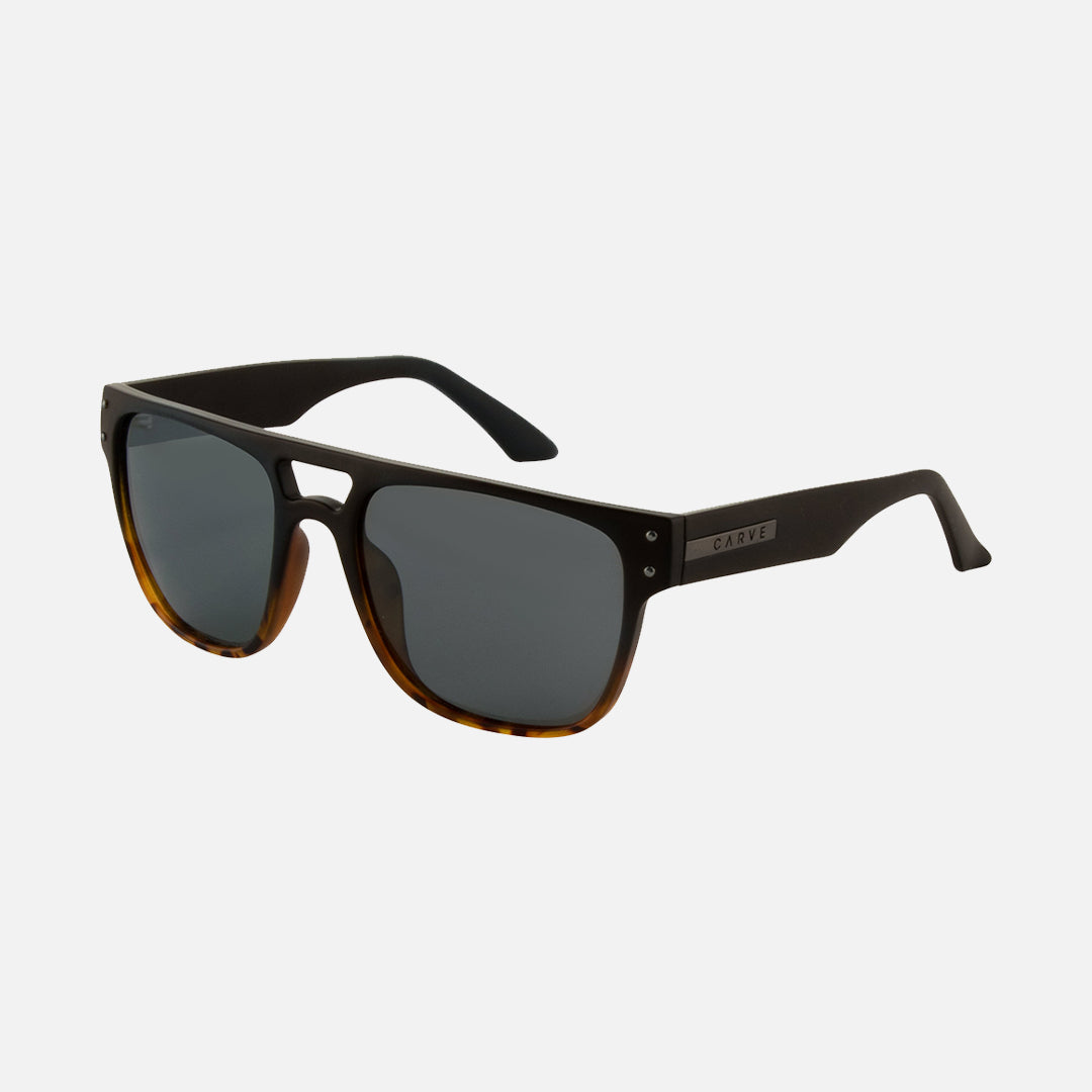 Carve The Hub Matt Black To Dk Tort Grey Polarized Lens