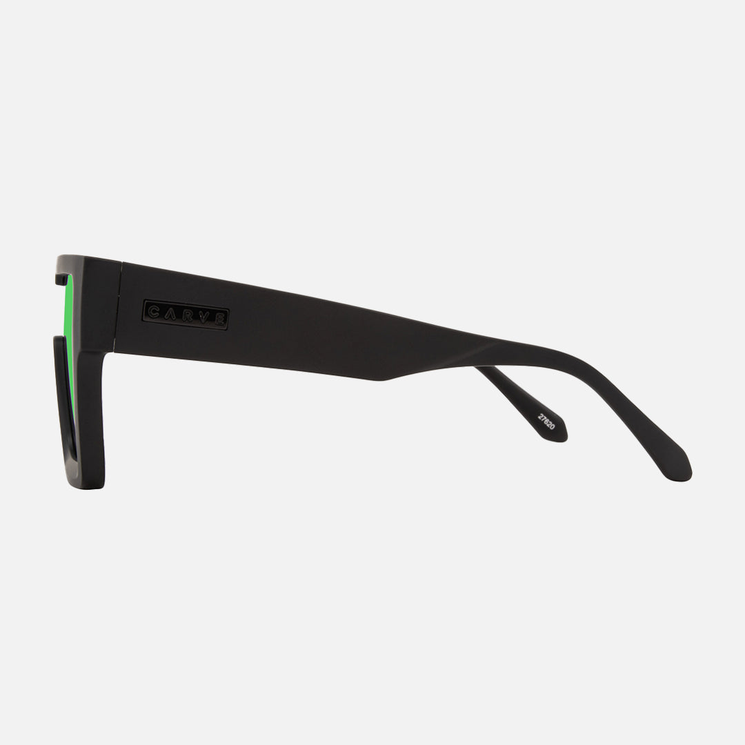 Carve The Vegas Matt Black Frame With Grey Lens With Green Iridium