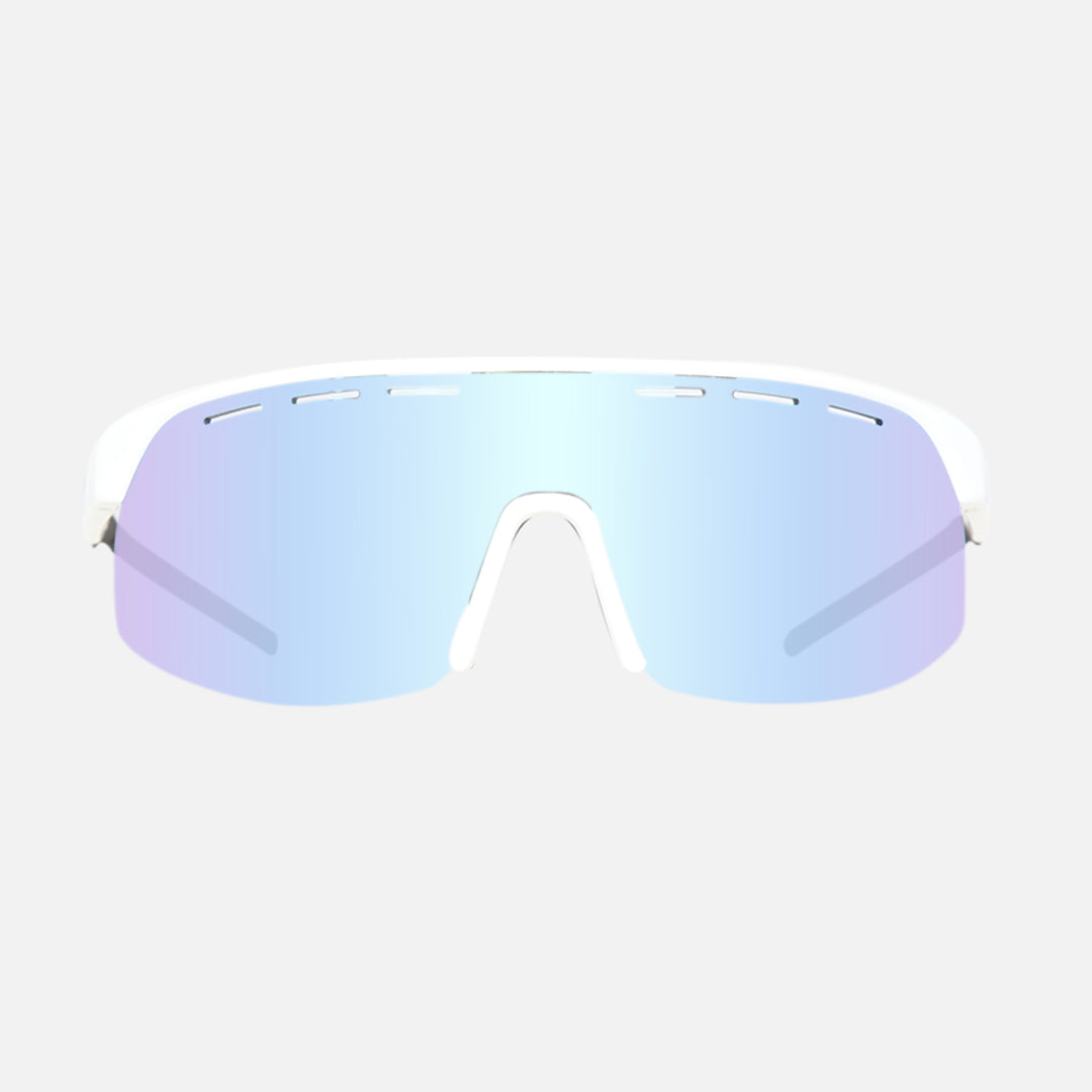 carve Velocity Gloss White Frame Grey Blue Iridium Lens with Venting