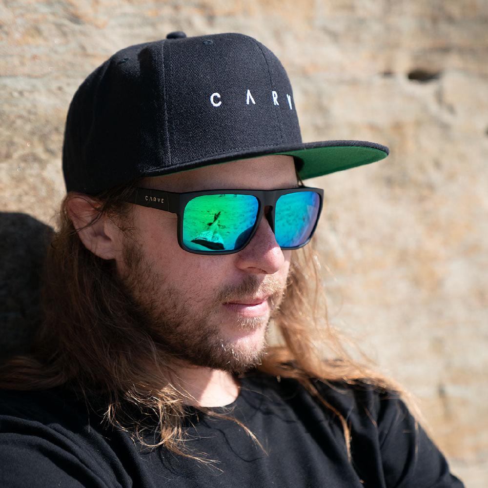 Carve Vendetta Matte Black Frame Gray Polarized Lens Green Iridium