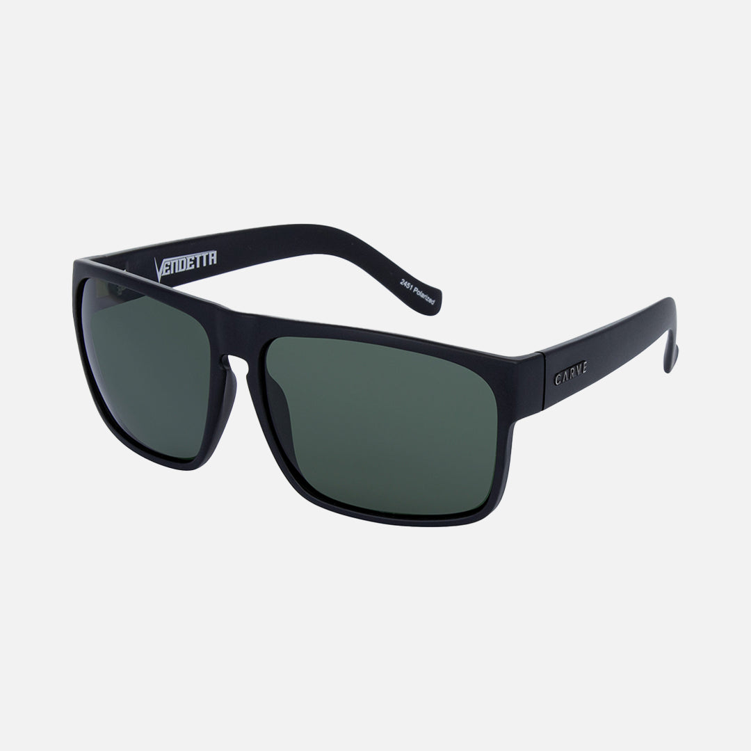 Carve Vendetta Matte Black Frame Green Polarized Lens