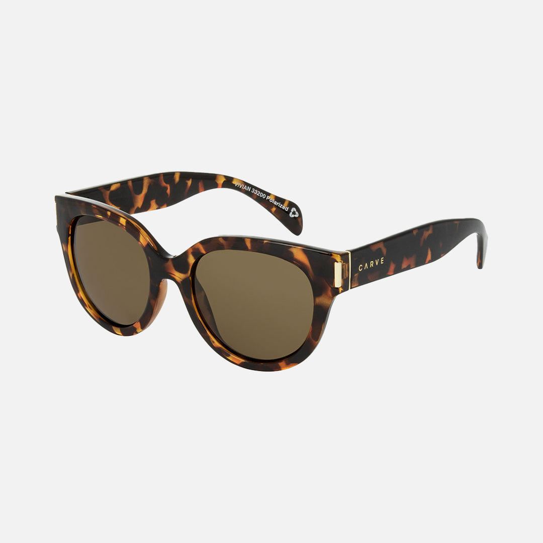 Carve Vivian Recycled Gloss Tort Frame Brown Polarized Lens