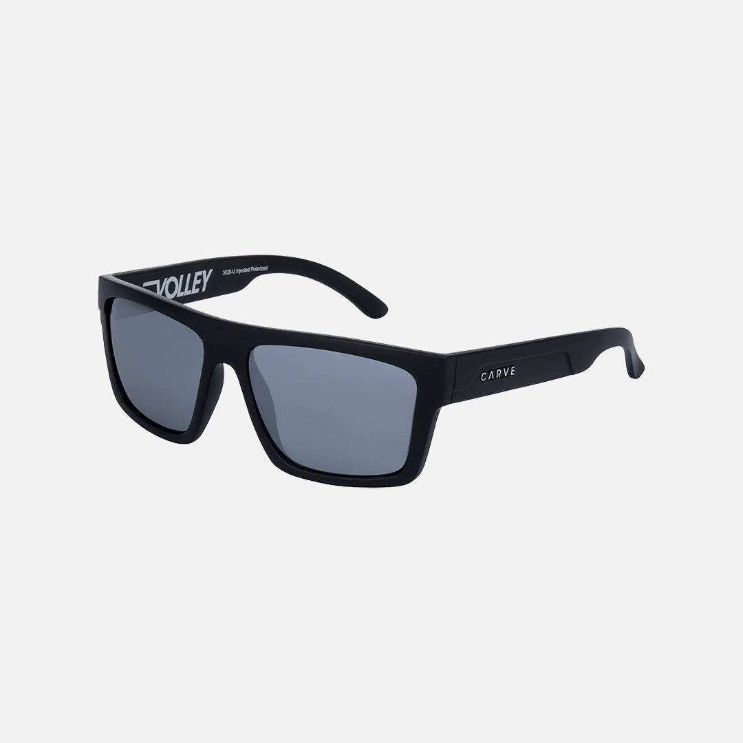 Carve Volley Matt Black Frame Grey Injected Polarized Lens With Silver Iridium