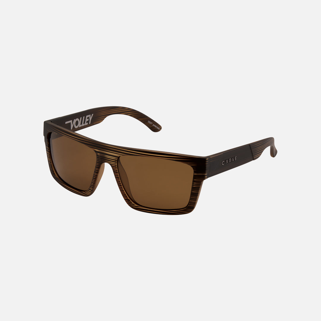 Carve Volley Polarized Matt Brown Streak Frame Sunglasses
