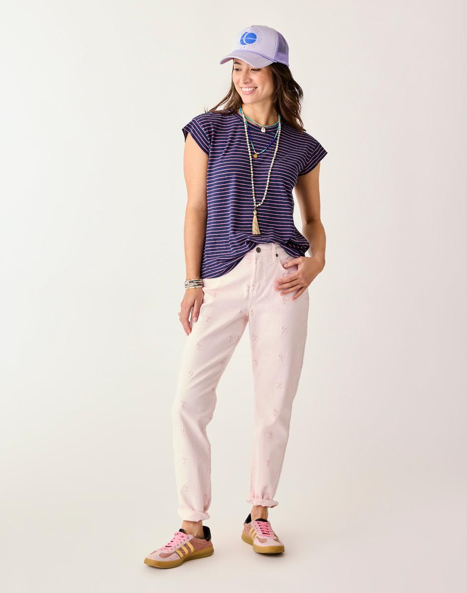 carve designs Carson Hi Rise Jean: Pastel Embroidery