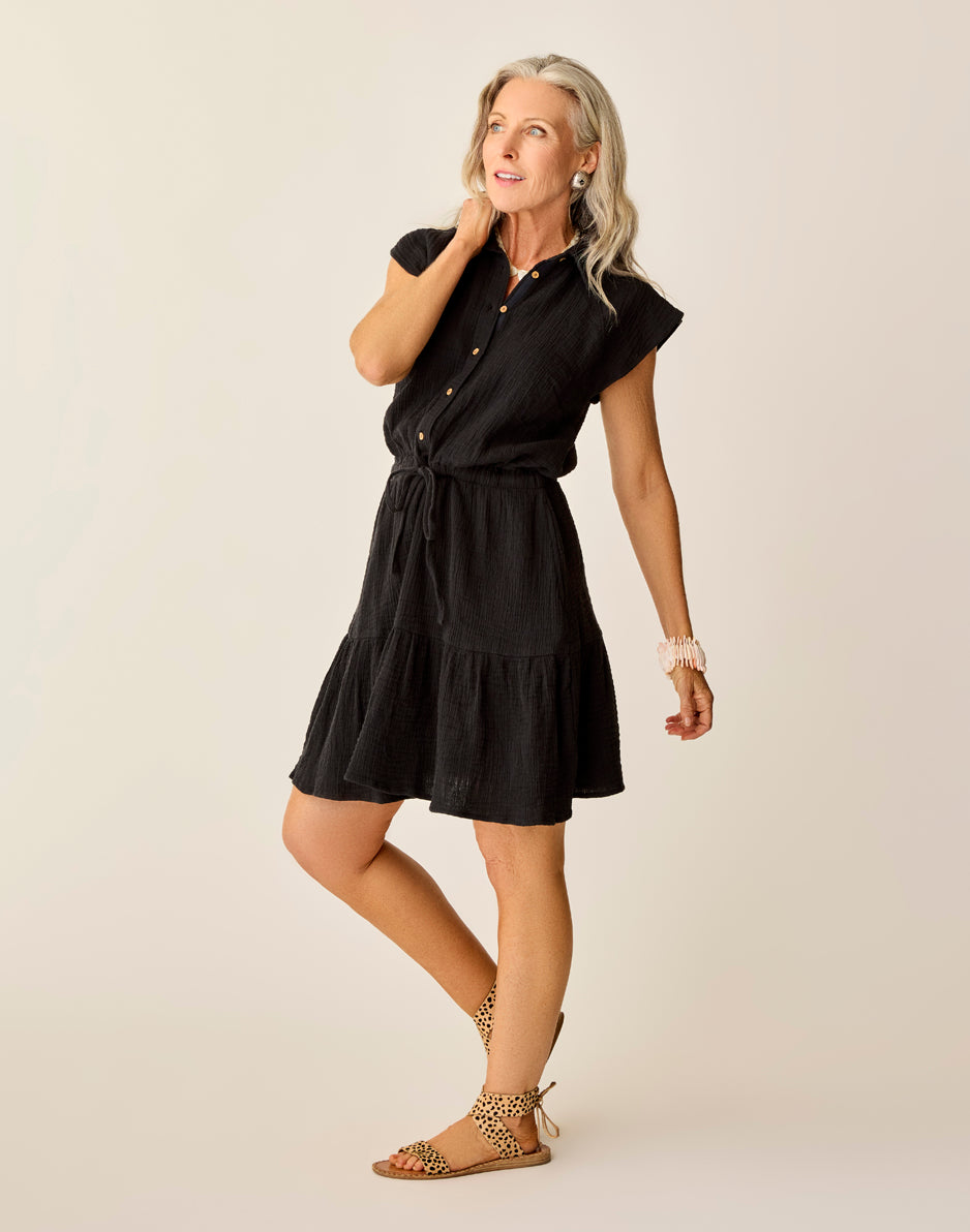 Carve Designs Alex Gauze Dress: Black