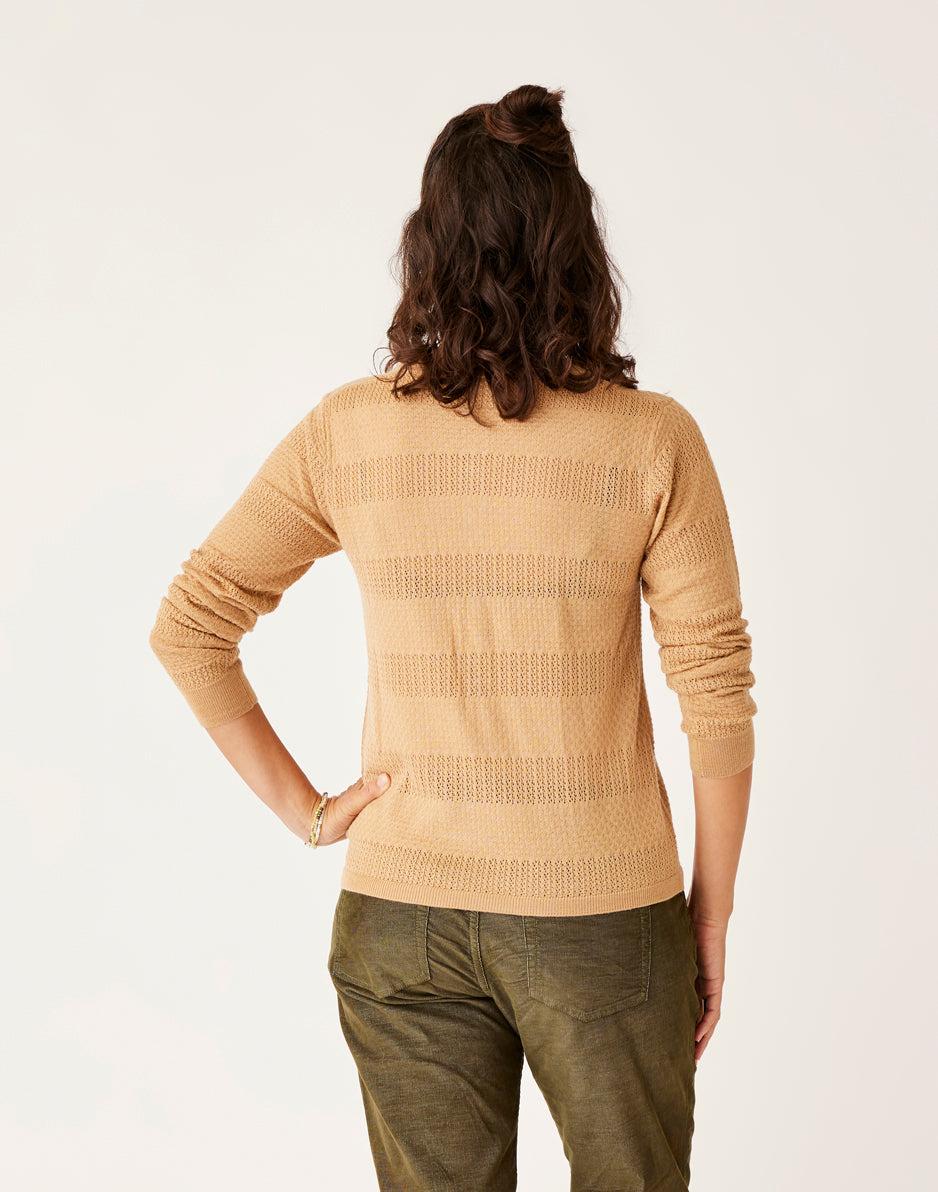 Carve Designs Amara Pointelle Sweater: Camel