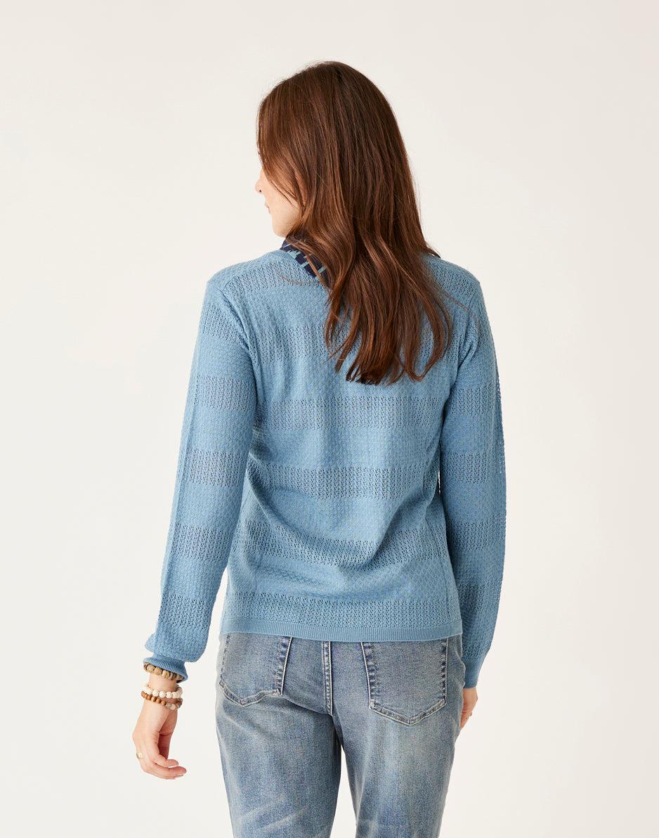 Carve Designs Amara Pointelle Sweater: Storm
