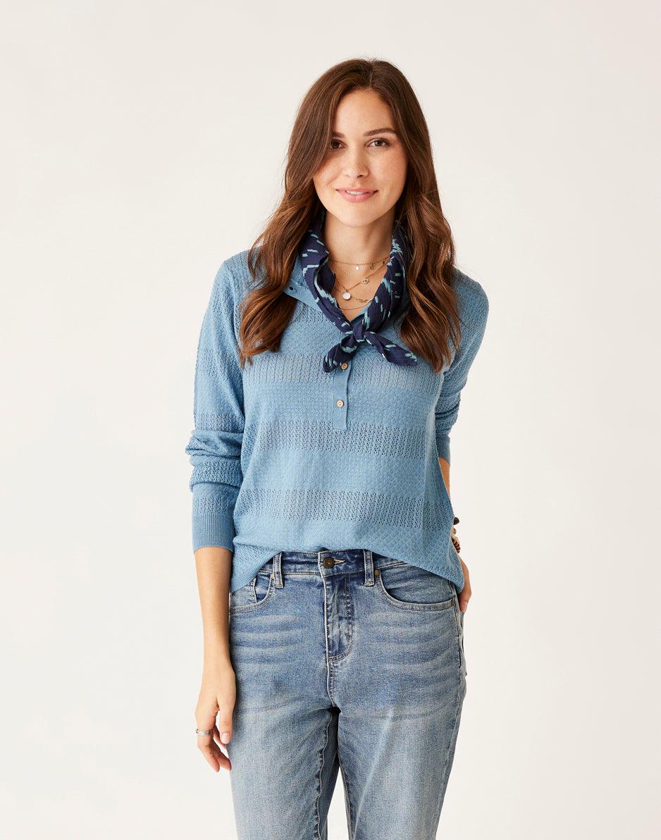 carve designs Amara Pointelle Sweater: Storm