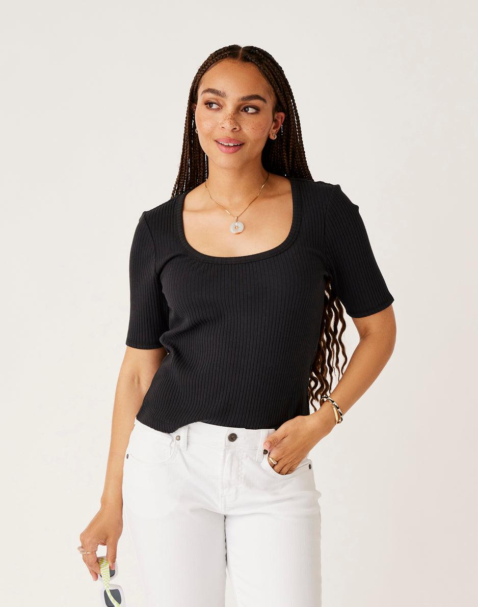 Carve Designs Asher Rib Top: Black