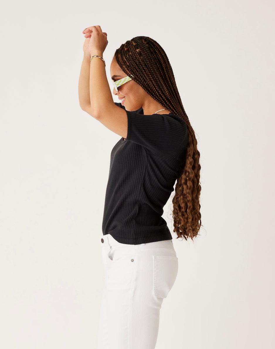 Carve Designs Asher Rib Top: Black