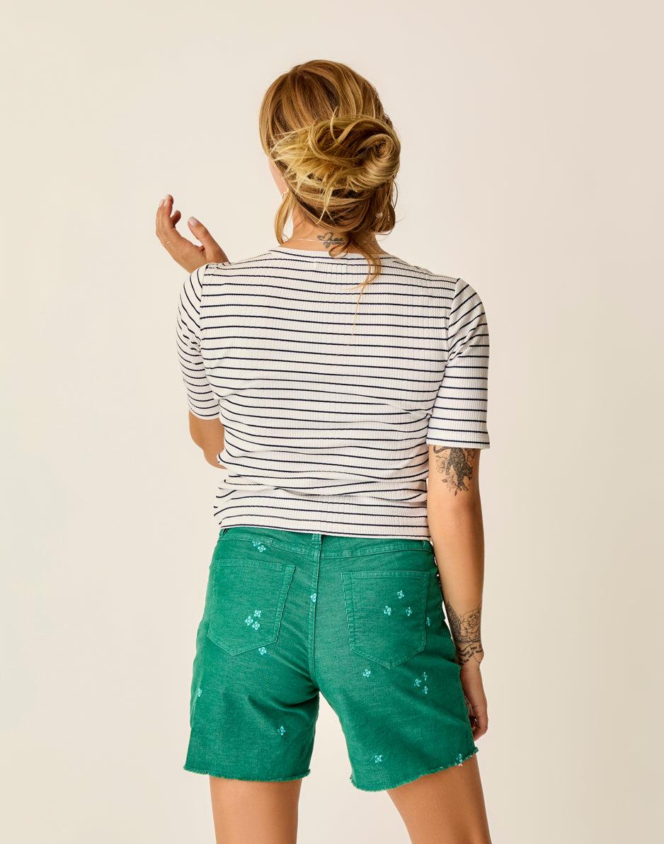 Carve Designs Asher Rib Top: Cloud Stripe