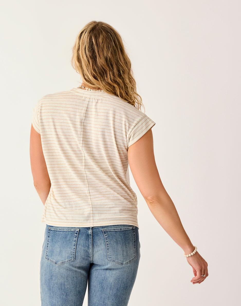 Carve Designs Astrid Hemp Tee: Birch Stripe
