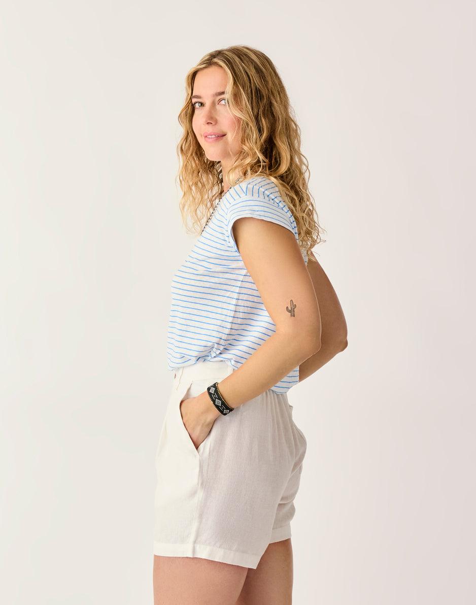 Carve Designs Astrid Hemp Tee: Cloud Stripe