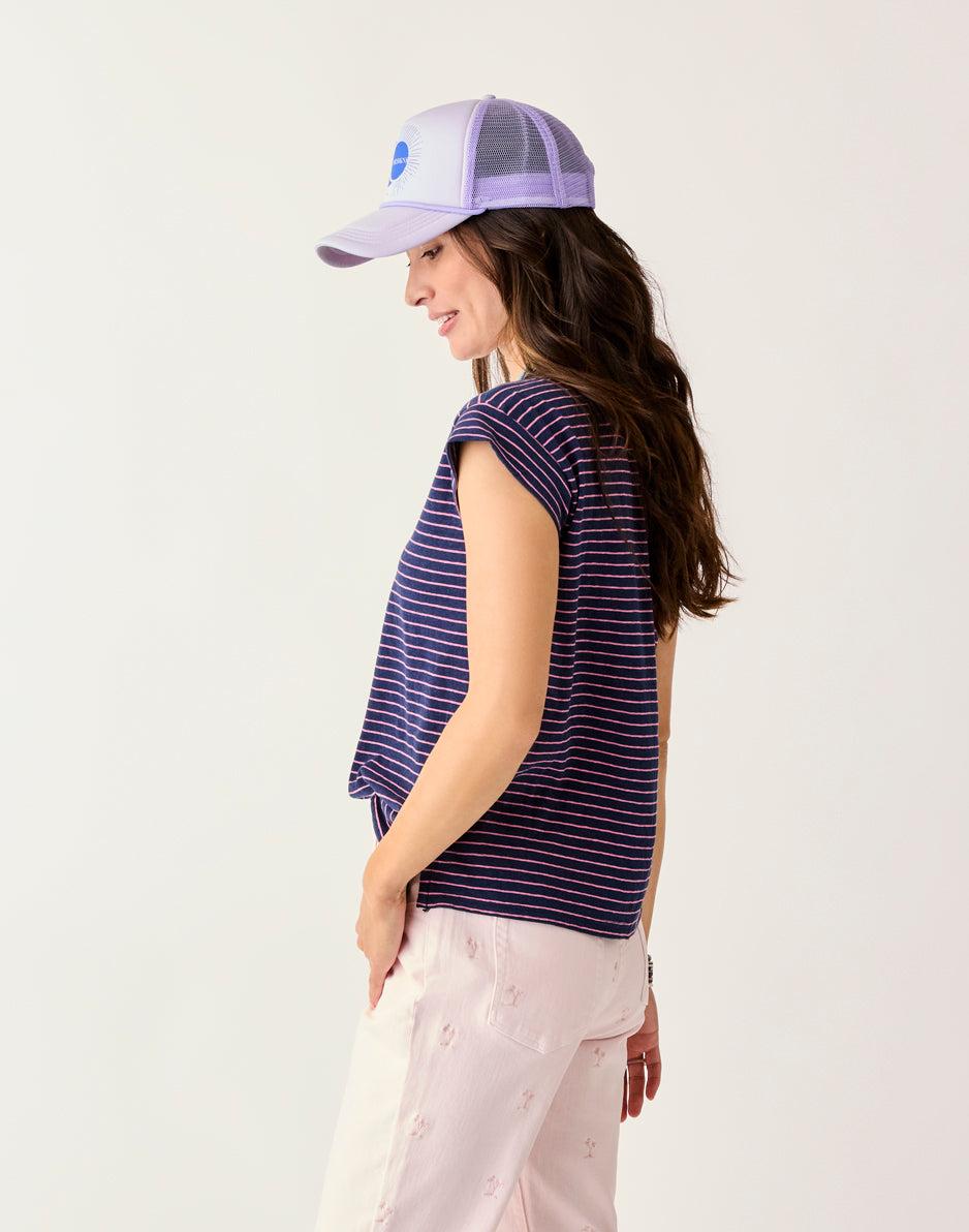 Carve Designs Astrid Hemp Tee: Navy Stripe