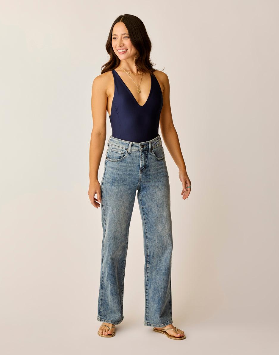 Carve Designs Audrey Wide Leg: Blue Ridge