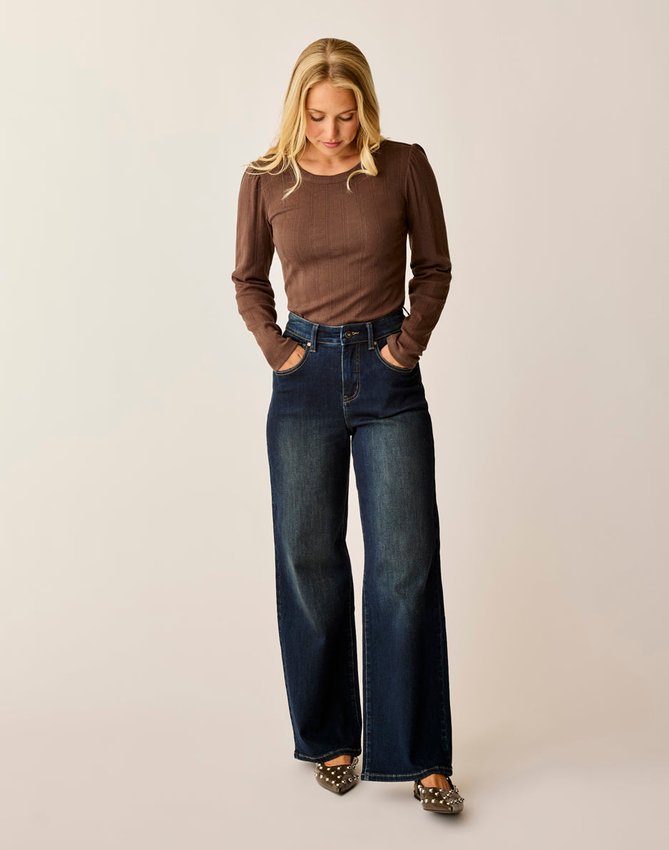 Carve Designs Audrey Wide Leg: Dark Rinse