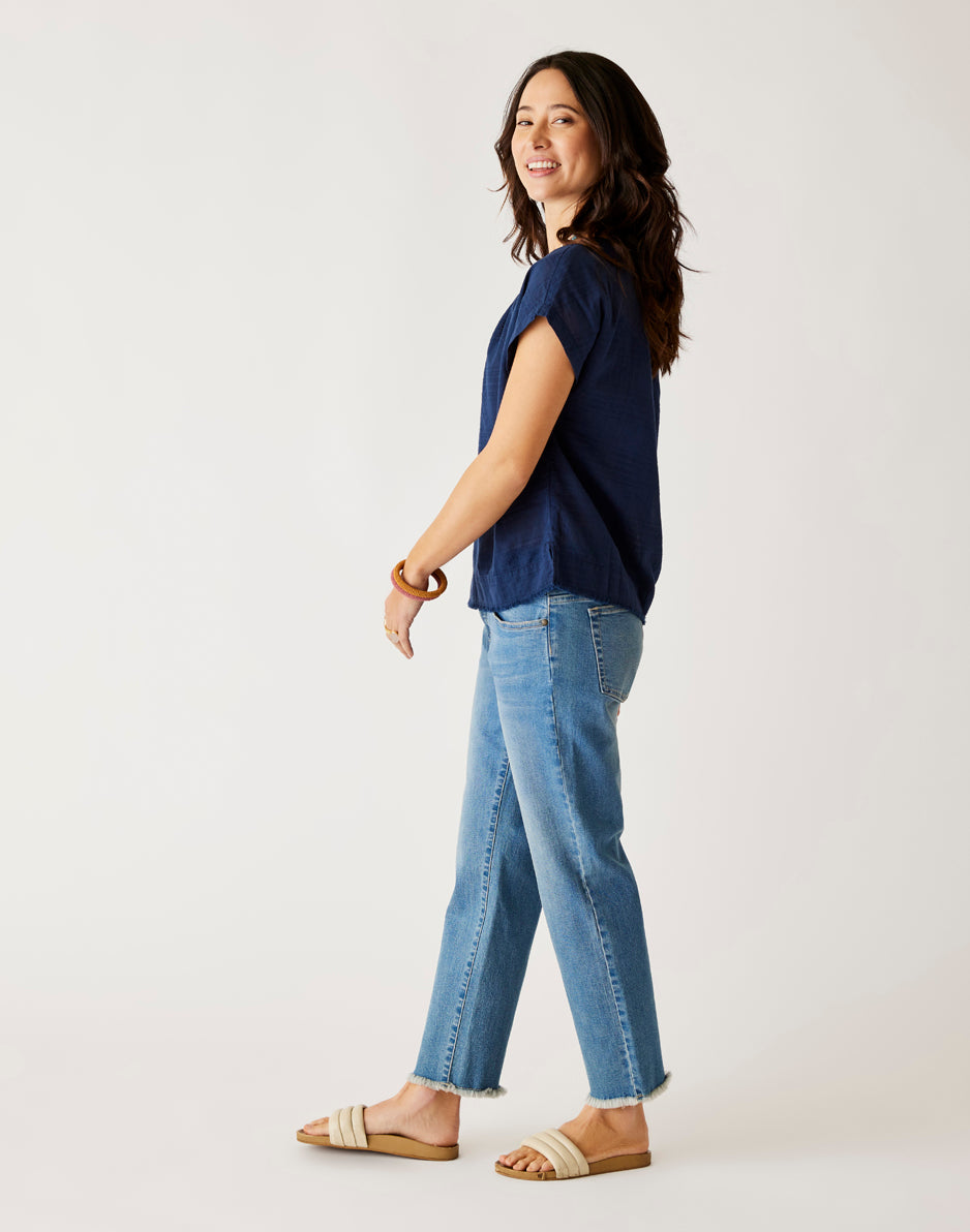 Carve Designs Austin Crop Jean: Blue Tide