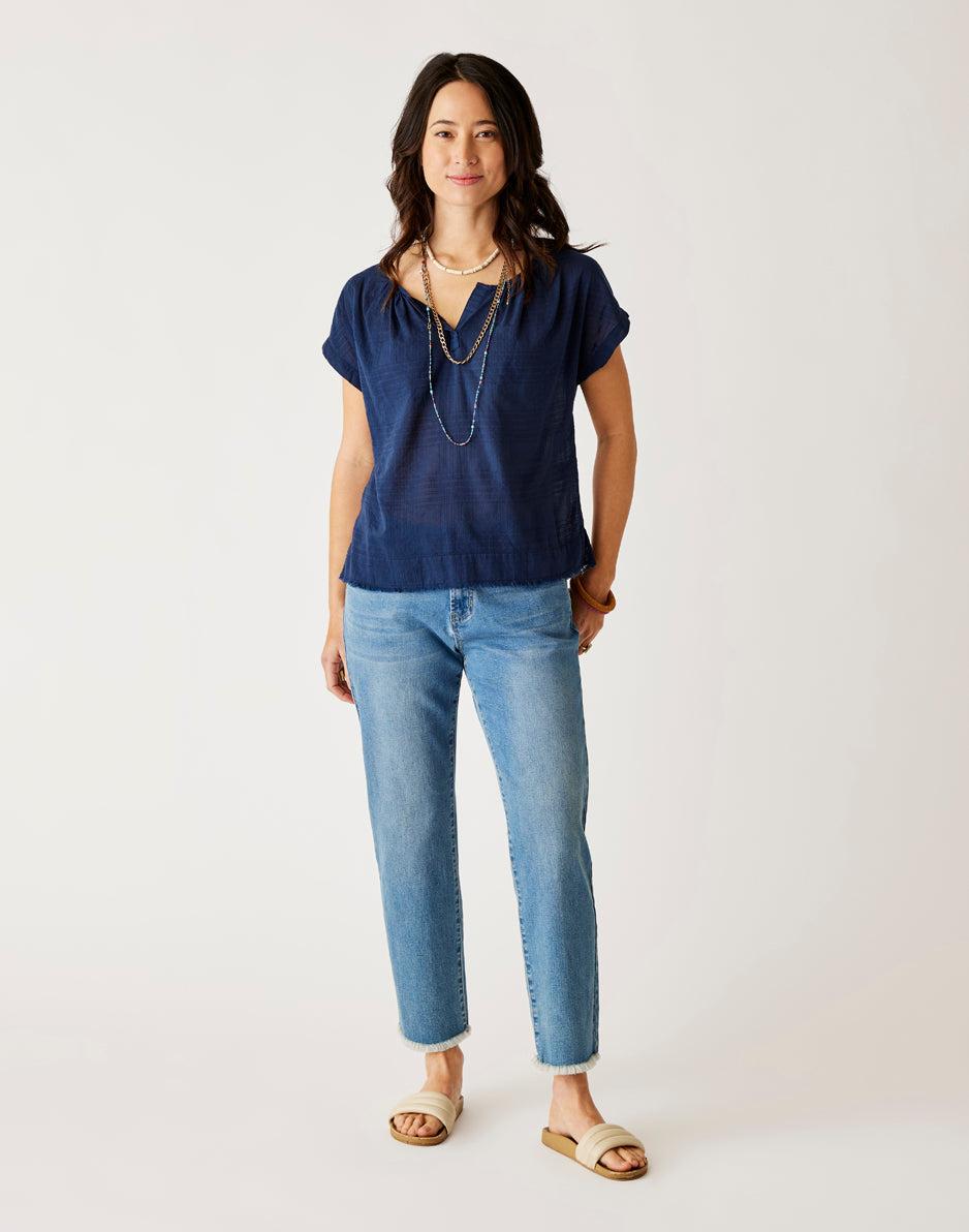 carve designs Austin Crop Jean: Blue Tide