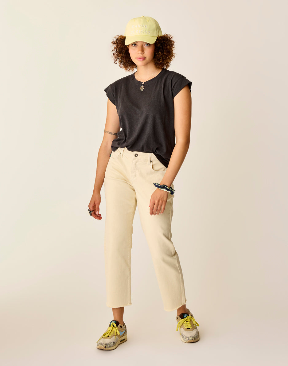 Carve Designs Austin Crop Jean: Ecru