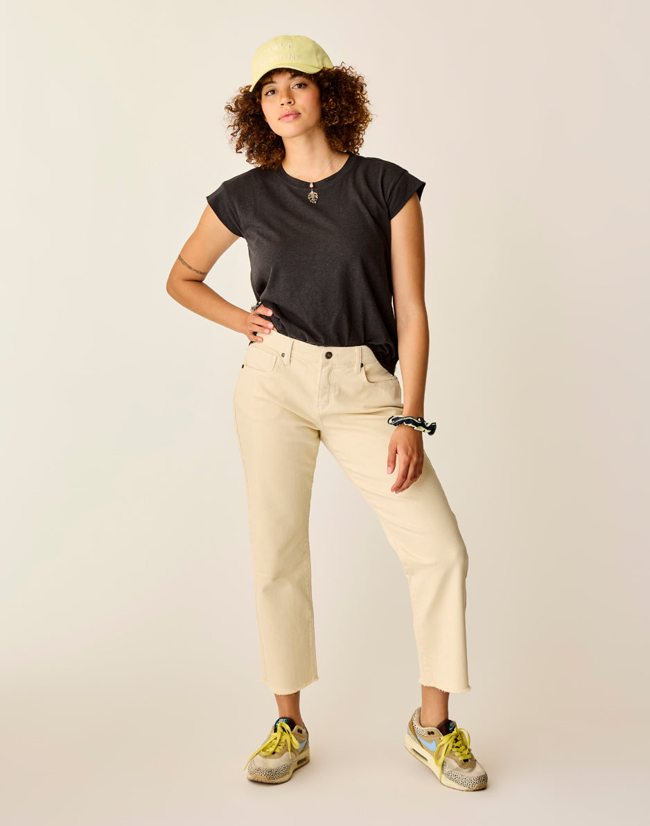 carve designs Austin Crop Jean: Ecru