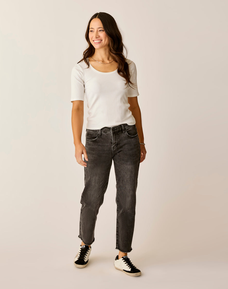 Carve Designs Austin Crop Jean: Washed Black