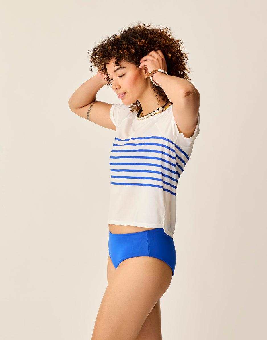 Carve Designs Banzai Top: Billie Blue Stripe