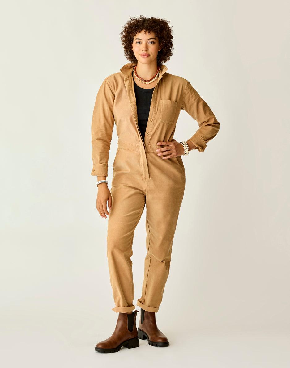 Carve Designs Bedford Jumpsuit: Camel