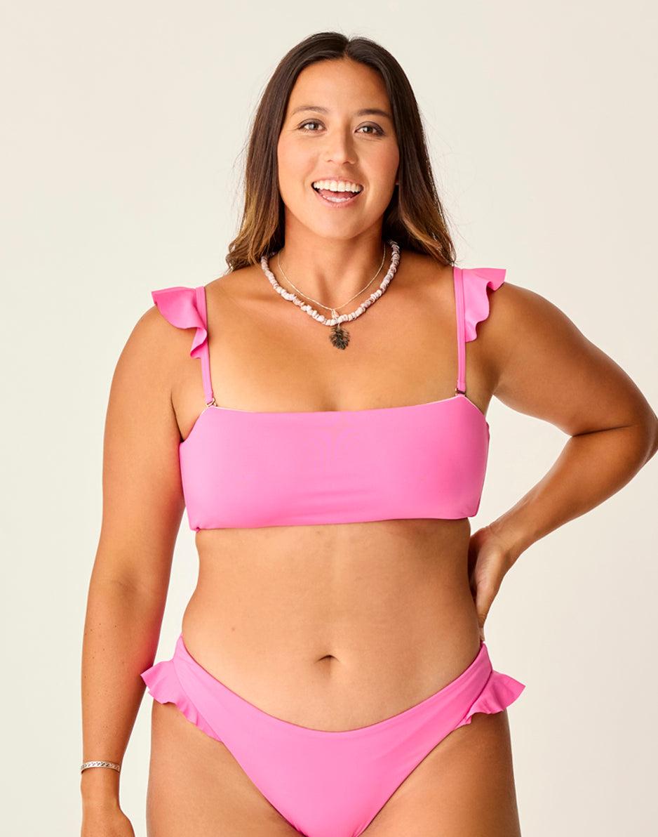 Carve Designs Bev Ruffle Top: Hot Pink