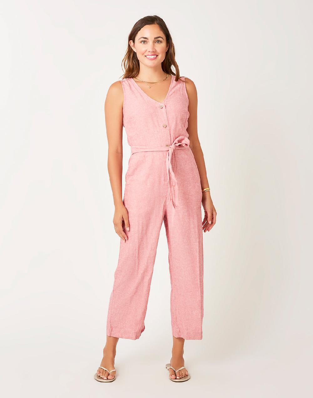 Carve Designs Bonfire Jumpsuit: Lt. Red Chambray