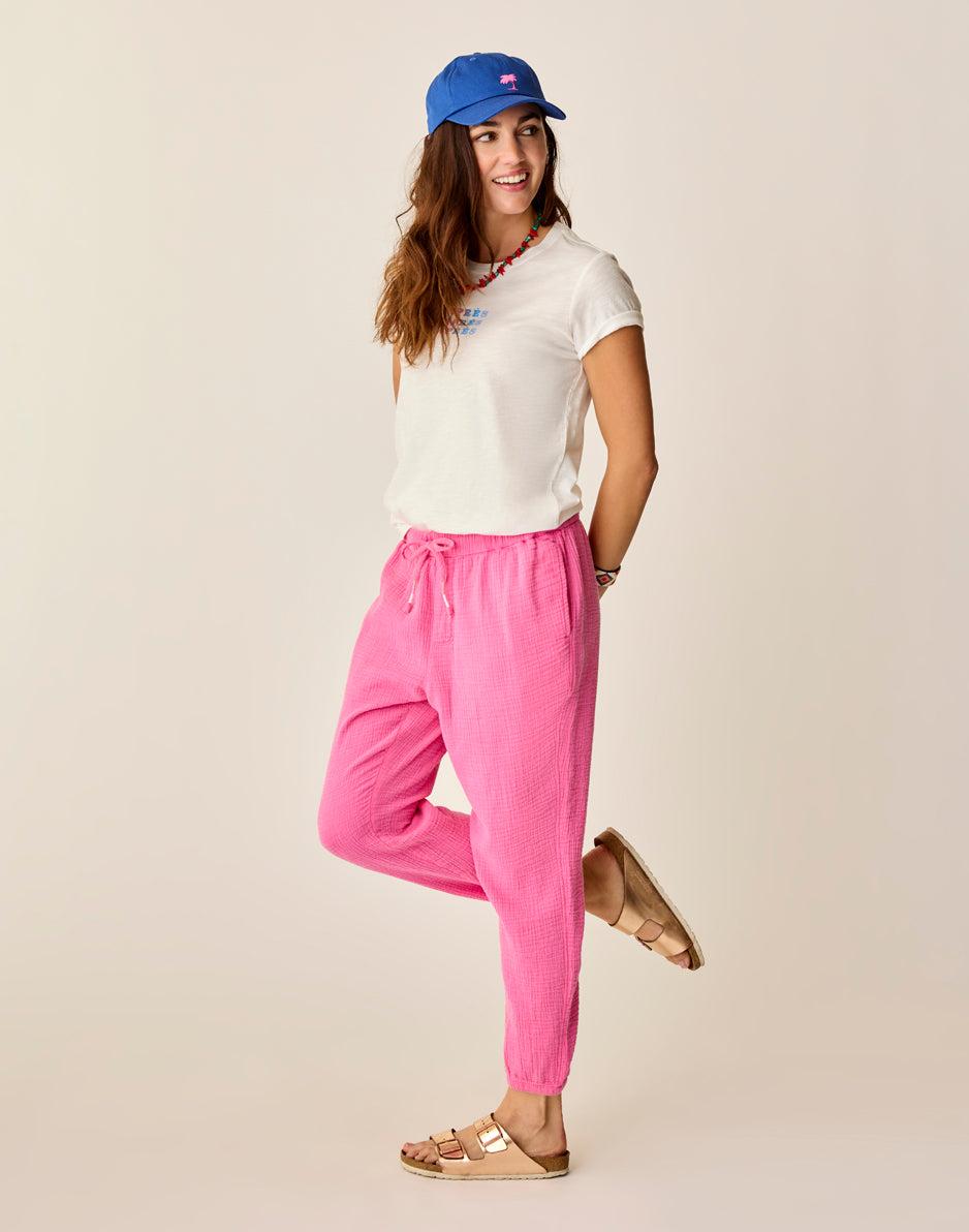 Carve Designs Calista Gauze Pant: Hot Pink