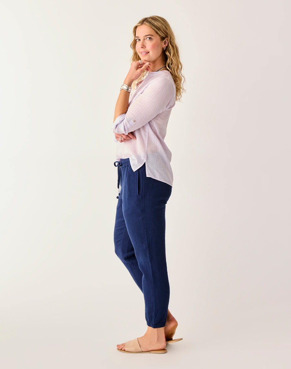 Carve Designs Calista Gauze Pant: Navy